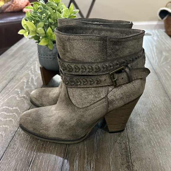 MIA Shoes - MIA Stone Ankle Boots with Braided Accents